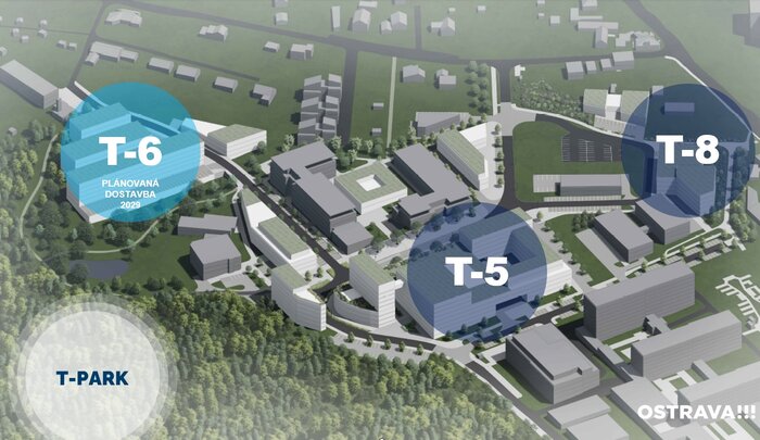 V areálu technologického parku se pracuje na projektech rozvoje v souladu se studií